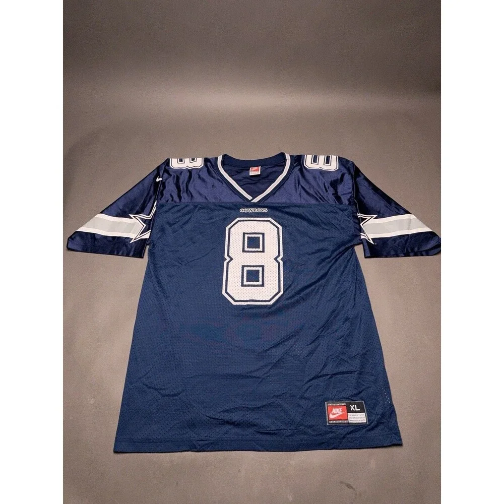 Vintage 90s Nike Dallas Cowboys Troy Aikman Blue Jersey Size XL